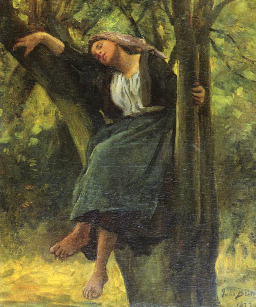jules-breton-dormida-en-el-bosque-1899