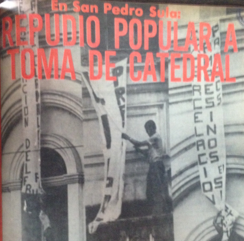Pordada del diario La Prensa, el día de la toma de la catedral de San Pedro Sula.