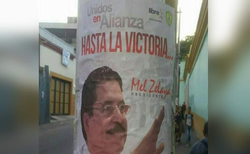 Propaganda que Libre calificó como falsa, que nombraba a Mel Zelaya el candidato de la Alianza. 