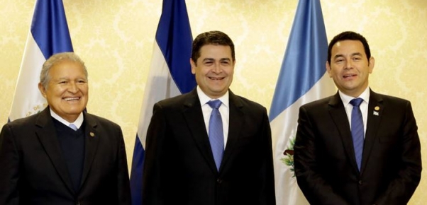 Presidentes de El Salvador, Honduras y Guatemala.