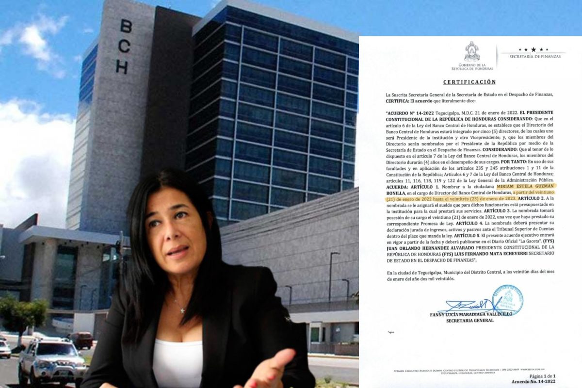 Miriam Guzmán pasa del sistema tributario a una flamante dirección en Banco Central de Honduras