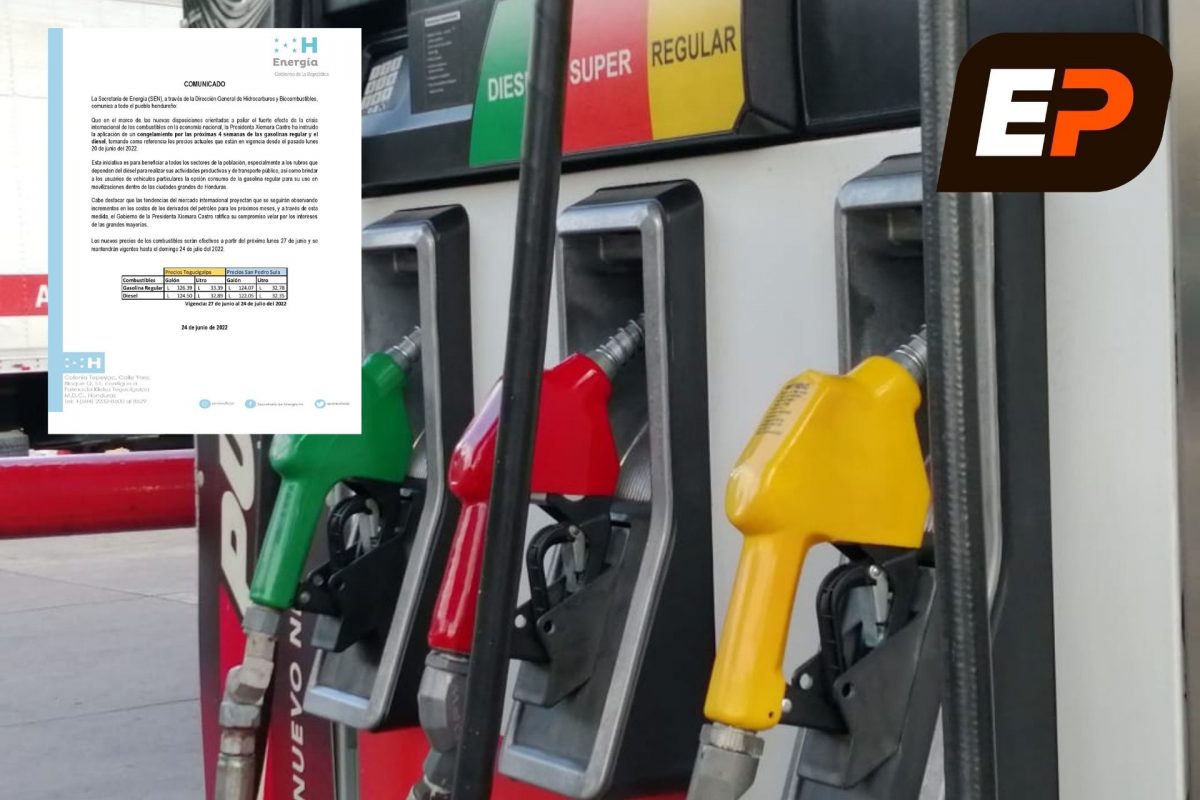 Gobierno congela los precios del diésel y la gasolina regular por un mes